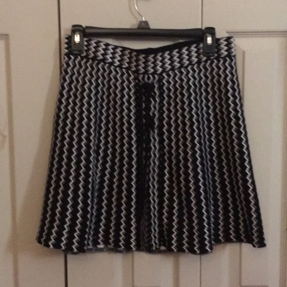 Black and white skirt.